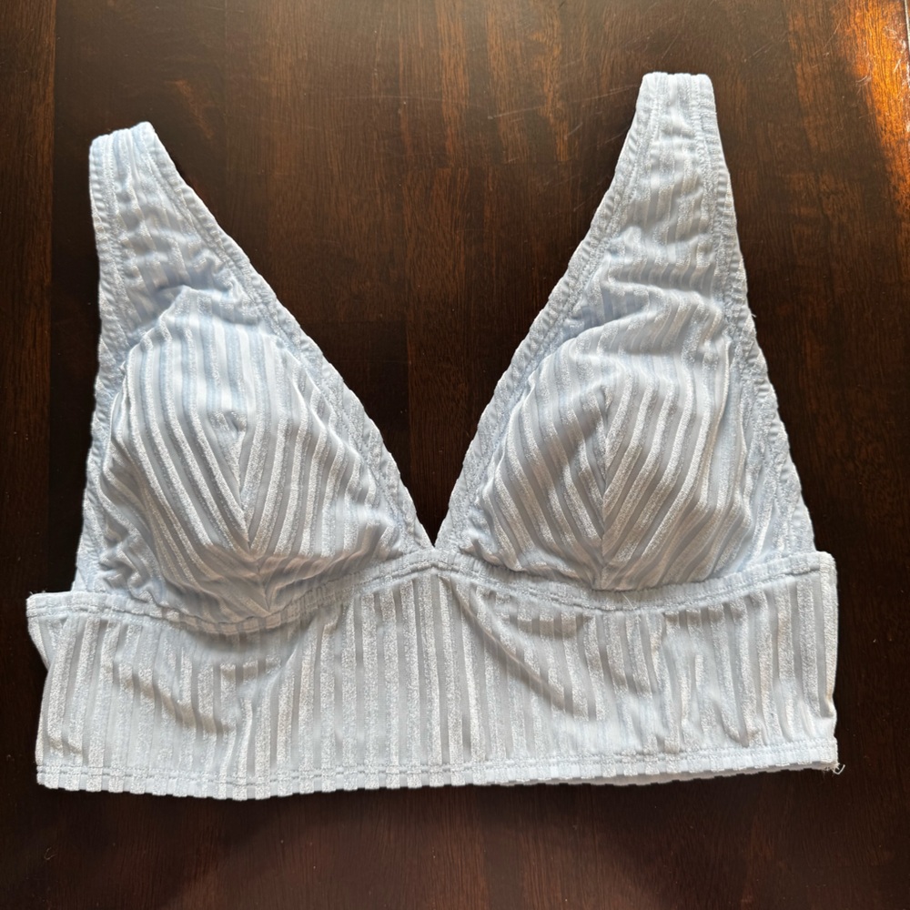 Light Blue Ribbed Bralette